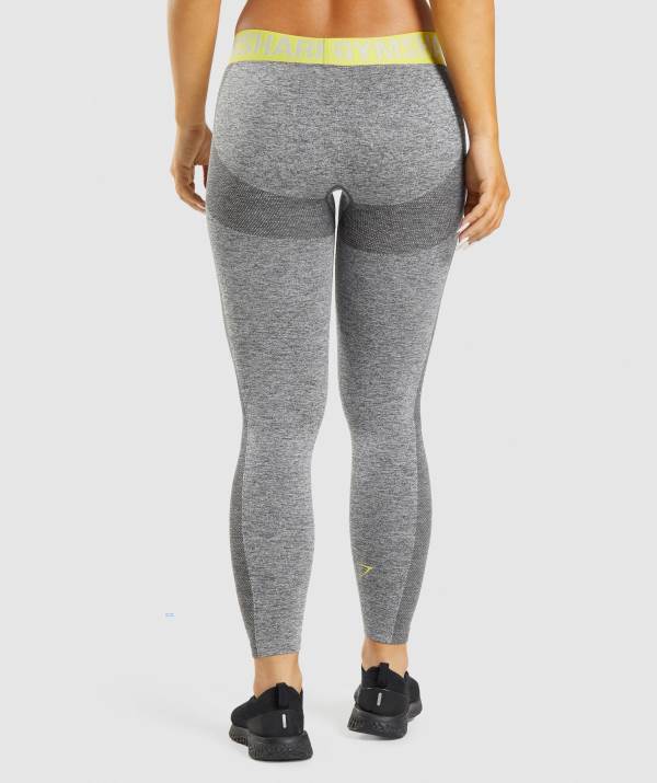 Damske Legíny Gymshark Flex Low Rise Siva / Žlté | DI3279841